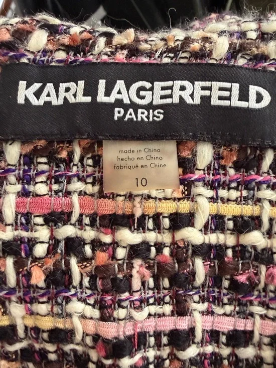 Karl Lagerfeld Paris boucle tweed sheath dress Size 10 Multi Color EUC - Picture 15 of 16